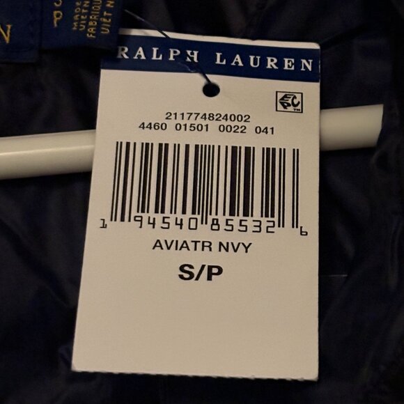 Ralph Lauren  Down Hooded Navy Winter Puffer Coat Parka Sz S/P RL Crest $398 - Picture 3 of 8